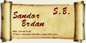 Šandor Brdan vizit kartica